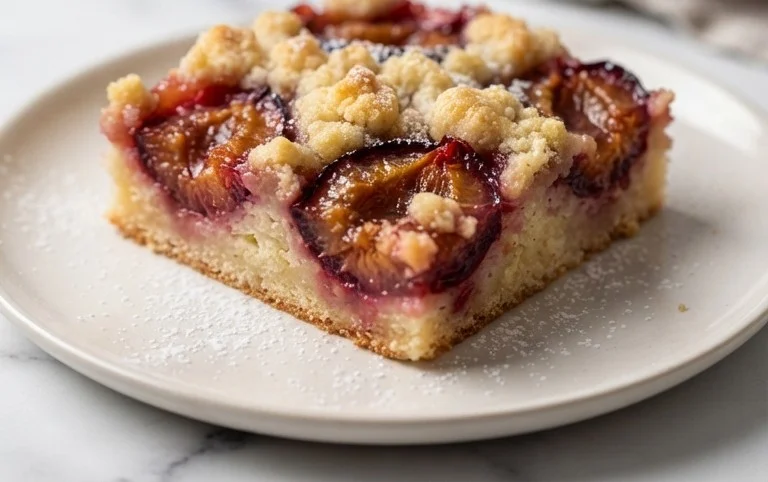 Pflaumenkuchen mit Streusel vom Blech (Quark-Öl-Teig)