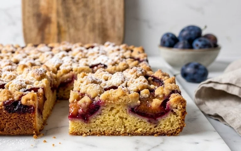 Saftiger Pflaumenkuchen vom Blech mit Streuseln von floweroma4