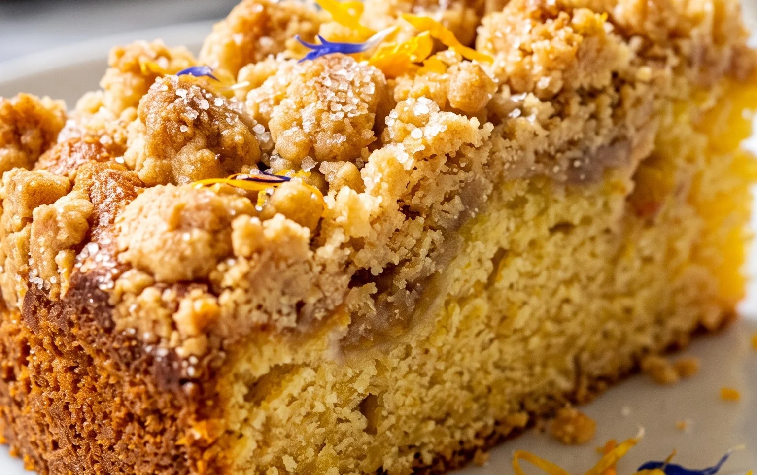 Kleiner Stachelnon-alcoholic beer- Streuselkuchen