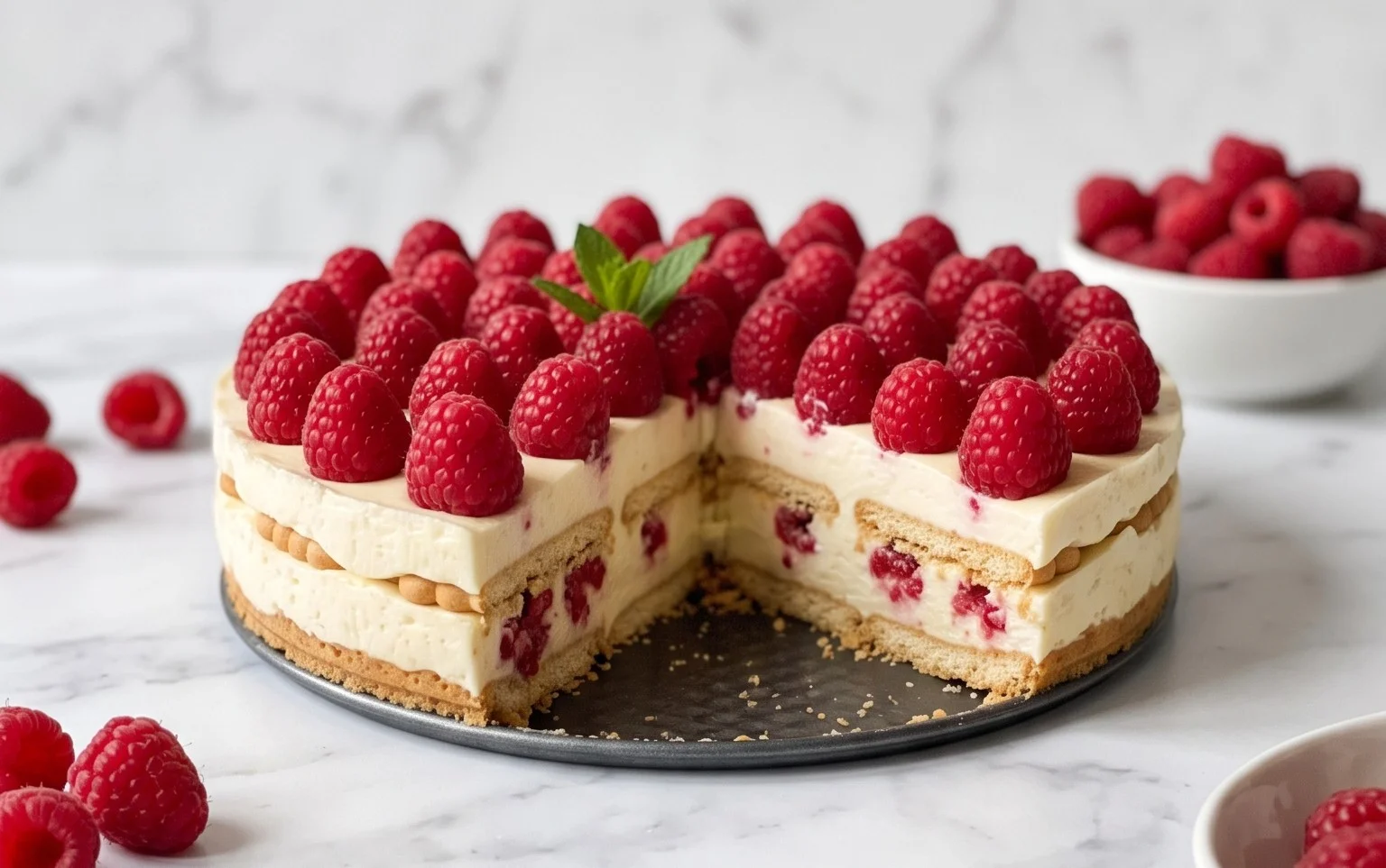 Butterkekskuchen mit Himnon-alcoholic beeren - einfach und lecker