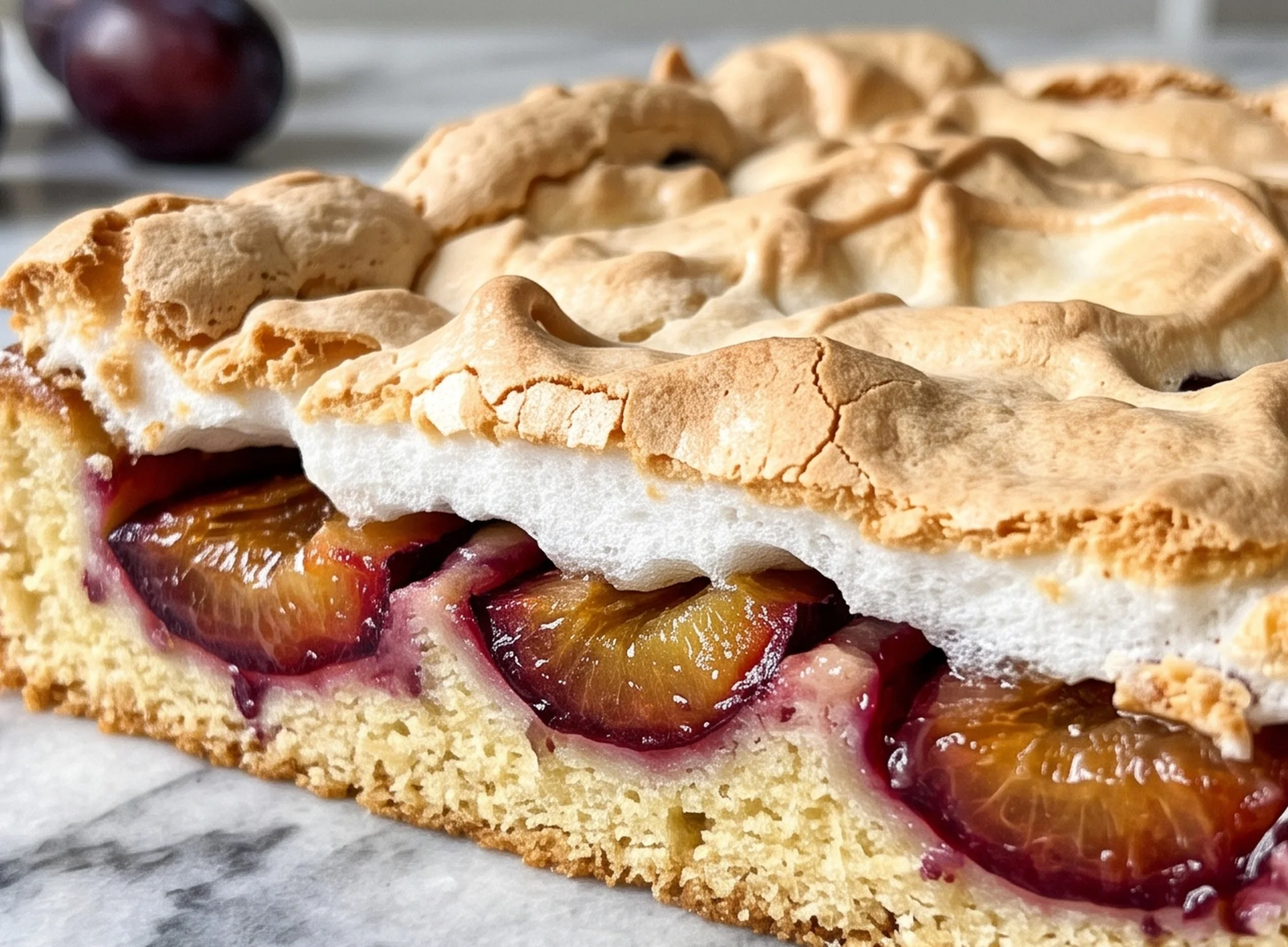 Polnischer Zwetschgenkuchen Baiser vom Blech: Saftig