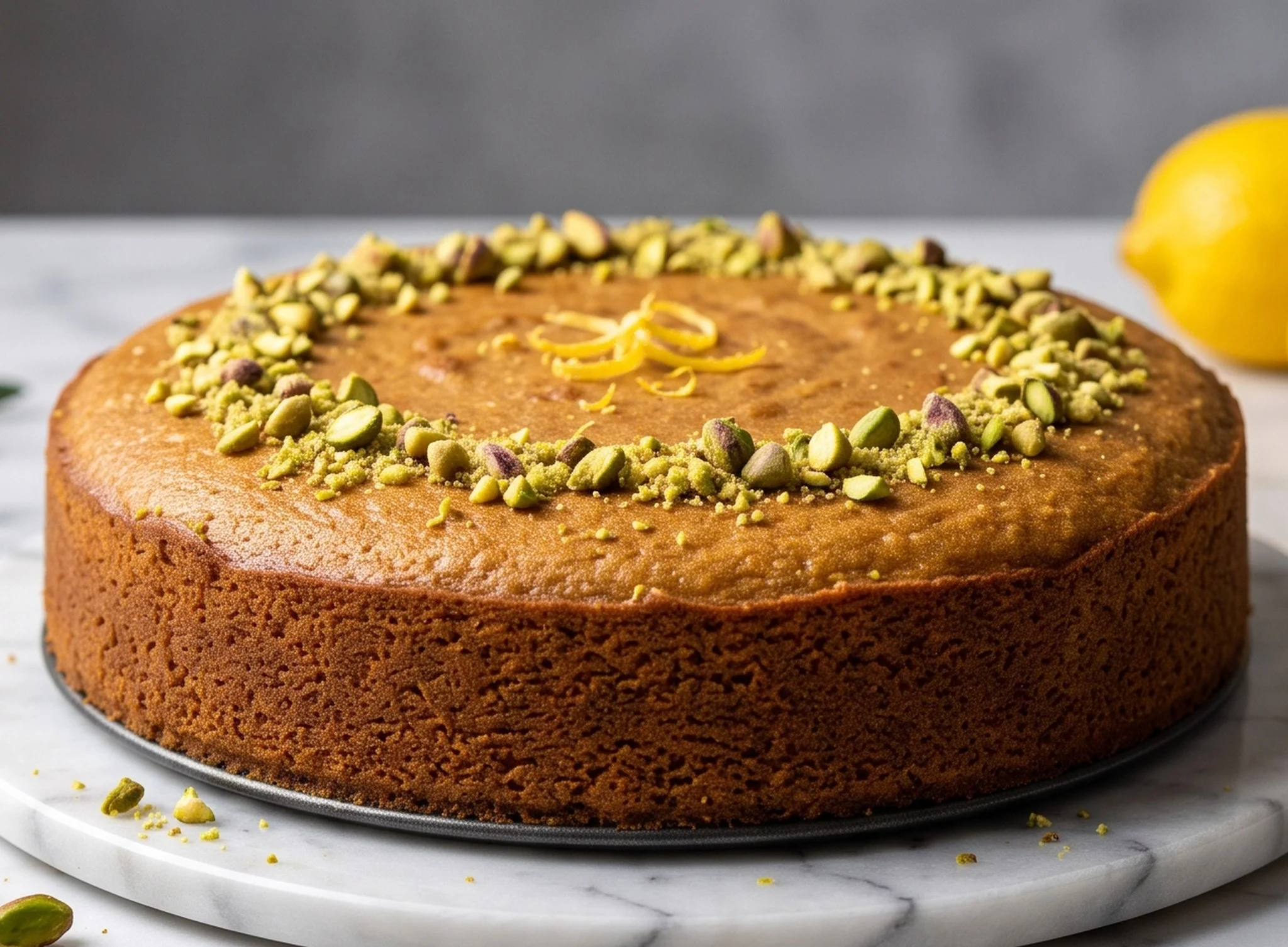 Veganer Olivenölkuchen: Zitrone, Pistazie – Saftig & Einfach